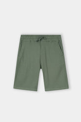C-GREEN WAFFLE KNIT CROSS POCKET SHORT